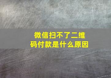 微信扫不了二维码付款是什么原因