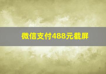 微信支付488元截屏