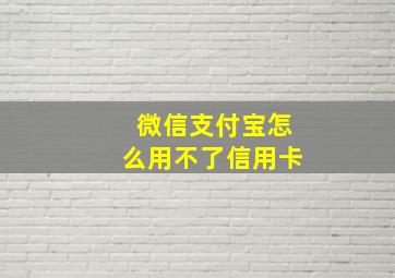 微信支付宝怎么用不了信用卡