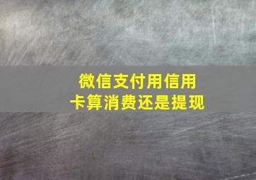 微信支付用信用卡算消费还是提现