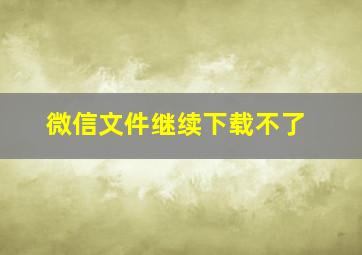 微信文件继续下载不了