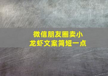 微信朋友圈卖小龙虾文案简短一点