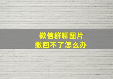 微信群聊图片撤回不了怎么办