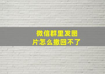 微信群里发图片怎么撤回不了