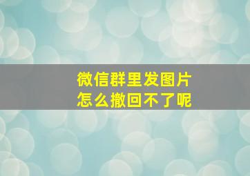 微信群里发图片怎么撤回不了呢