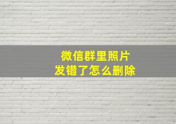 微信群里照片发错了怎么删除