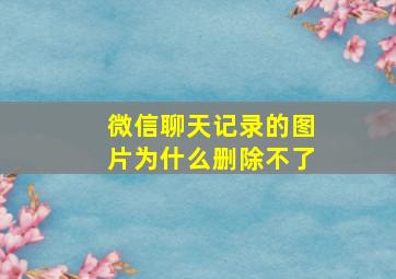 微信聊天记录的图片为什么删除不了