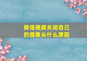 微信视频关闭自己的摄像头什么原因