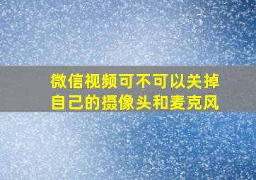 微信视频可不可以关掉自己的摄像头和麦克风