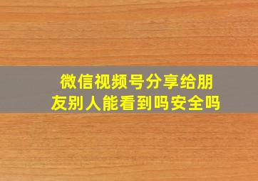 微信视频号分享给朋友别人能看到吗安全吗