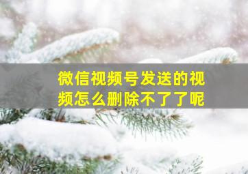 微信视频号发送的视频怎么删除不了了呢