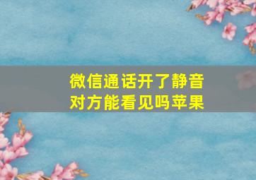 微信通话开了静音对方能看见吗苹果