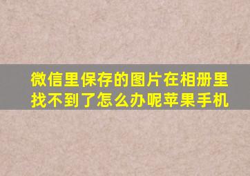 微信里保存的图片在相册里找不到了怎么办呢苹果手机