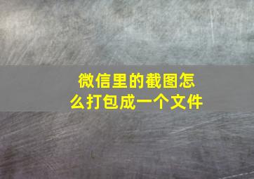 微信里的截图怎么打包成一个文件