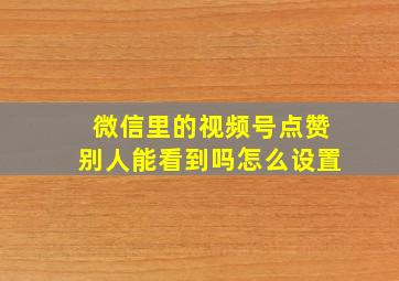 微信里的视频号点赞别人能看到吗怎么设置