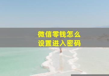 微信零钱怎么设置进入密码