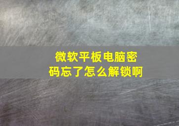 微软平板电脑密码忘了怎么解锁啊