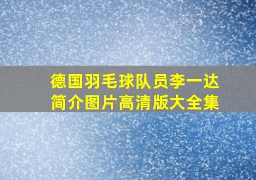 德国羽毛球队员李一达简介图片高清版大全集