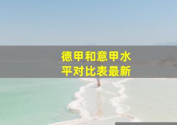 德甲和意甲水平对比表最新