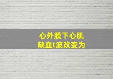 心外膜下心肌缺血t波改变为