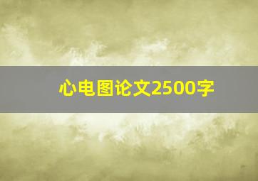 心电图论文2500字