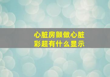 心脏房颤做心脏彩超有什么显示