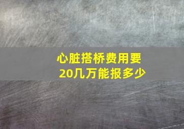 心脏搭桥费用要20几万能报多少