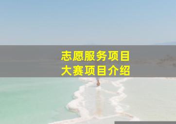 志愿服务项目大赛项目介绍