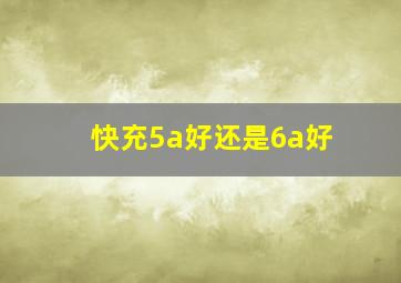 快充5a好还是6a好