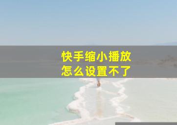 快手缩小播放怎么设置不了