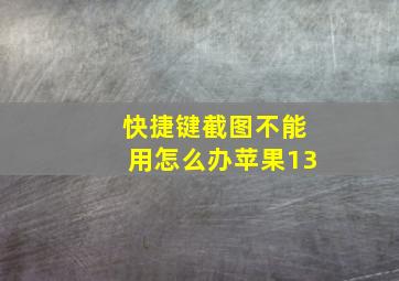 快捷键截图不能用怎么办苹果13