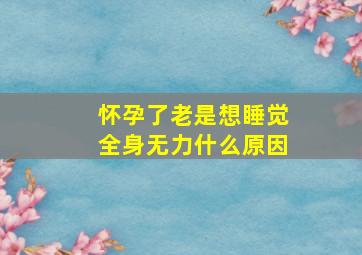 怀孕了老是想睡觉全身无力什么原因