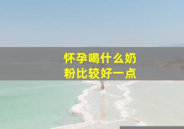 怀孕喝什么奶粉比较好一点