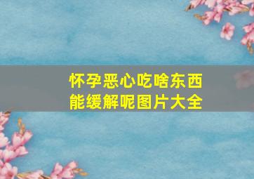 怀孕恶心吃啥东西能缓解呢图片大全