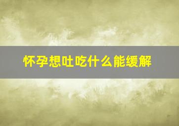 怀孕想吐吃什么能缓解