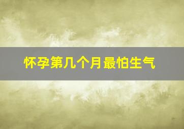 怀孕第几个月最怕生气