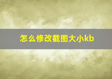 怎么修改截图大小kb