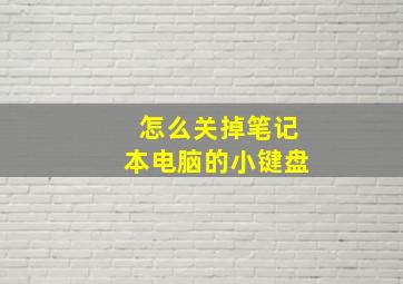 怎么关掉笔记本电脑的小键盘