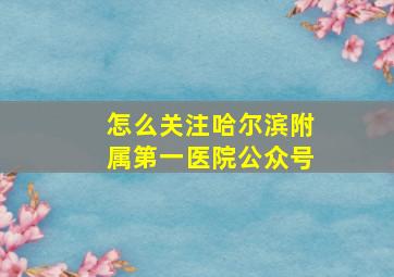 怎么关注哈尔滨附属第一医院公众号