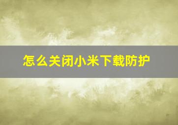 怎么关闭小米下载防护