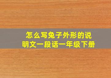 怎么写兔子外形的说明文一段话一年级下册