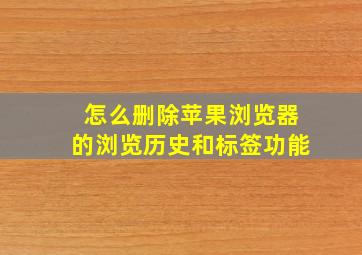 怎么删除苹果浏览器的浏览历史和标签功能