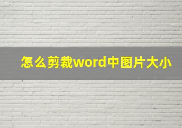 怎么剪裁word中图片大小