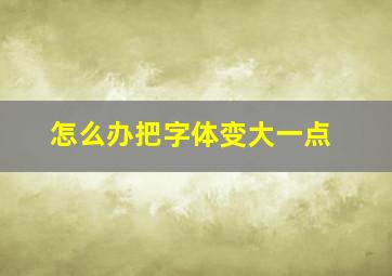 怎么办把字体变大一点