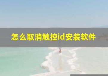 怎么取消触控id安装软件