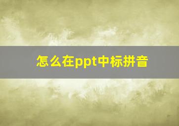 怎么在ppt中标拼音