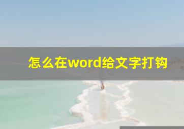 怎么在word给文字打钩