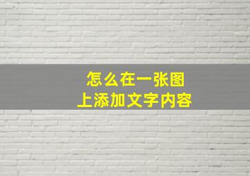 怎么在一张图上添加文字内容