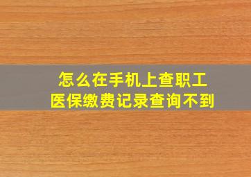 怎么在手机上查职工医保缴费记录查询不到