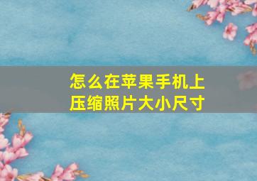 怎么在苹果手机上压缩照片大小尺寸